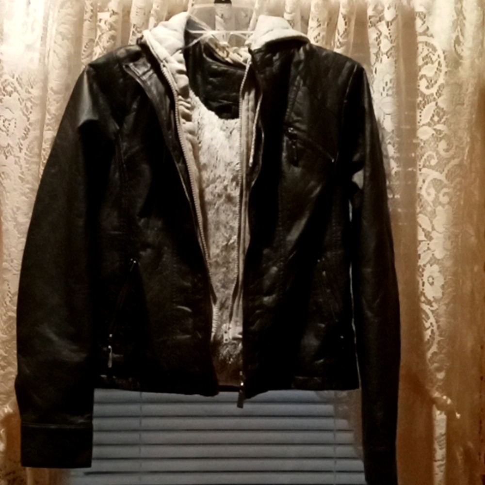 F2 by Jou Jou vegan leather moto jacket
